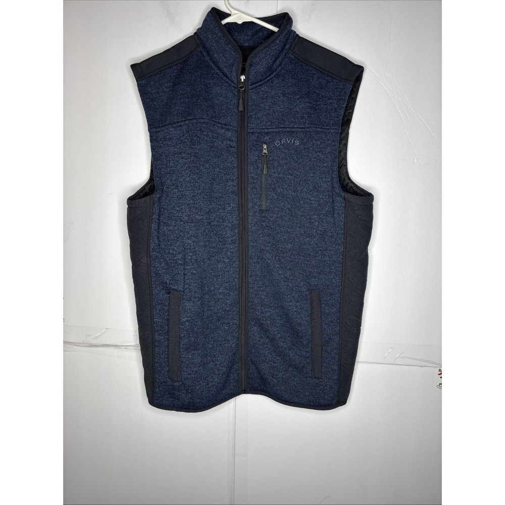 Orvis Men's Fleece Vest Size Large Heather Blue Fly Fishing Camping